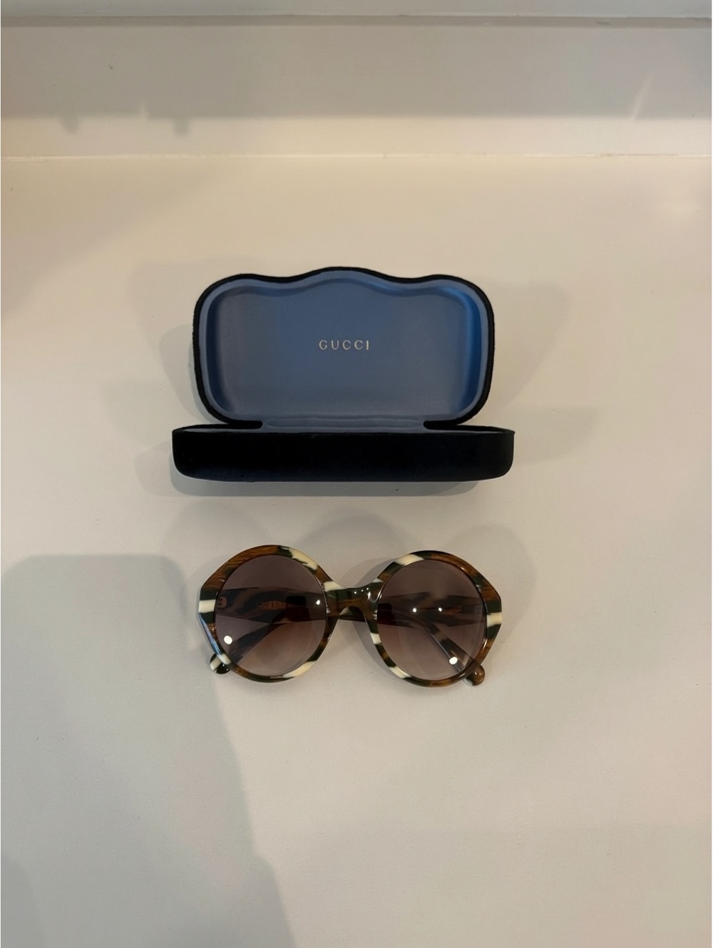 Gucci Oversized Round Tortoiseshell Sunglasses